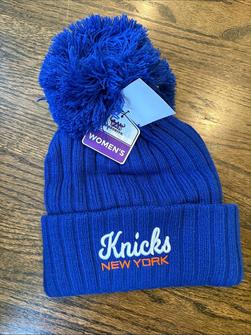 New York Knicks Women's Royal Blue Pom Beanie onesize